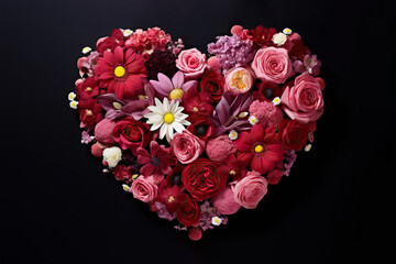 Obraz premium Botanical Heart. Expressive Valentine's Day Floral Composition