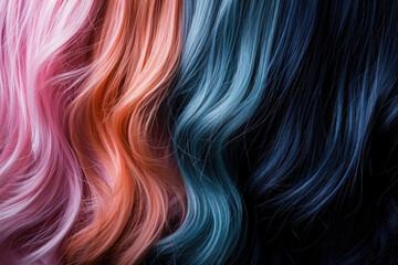 Different Colored Hair On Background Wigs Or Extensions