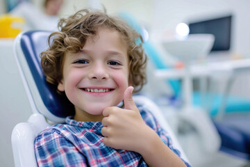 Joyful Young Boy At The Dentist's Office
