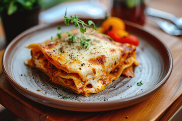 Lasagna On Plate Comforting And Classic Italian Dish