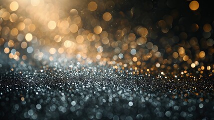 abstract glitter silver and gild lights background - obrazy, fototapety, plakaty