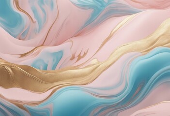 Abstract watercolor paint background illustration Soft pastel pink blue color and golden lines with