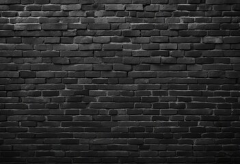Fototapeta na wymiar Dark black anthracite damaged rustic brick wall texture banner panorama