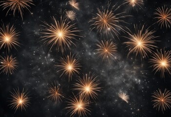 Silvester new year background banner panorama long firework fireworks on rustic dark black grey ston