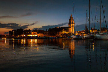 Fototapeta premium Ancient Cathedral of Osor on Island Cres Croatia in Evening Lights