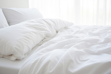 White blanket on the bed