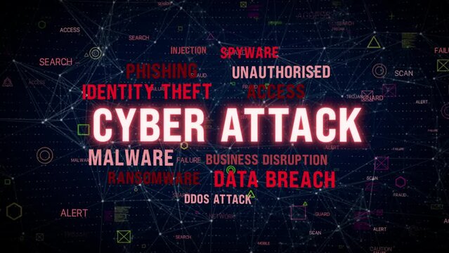 cyber attack security threat crime concept