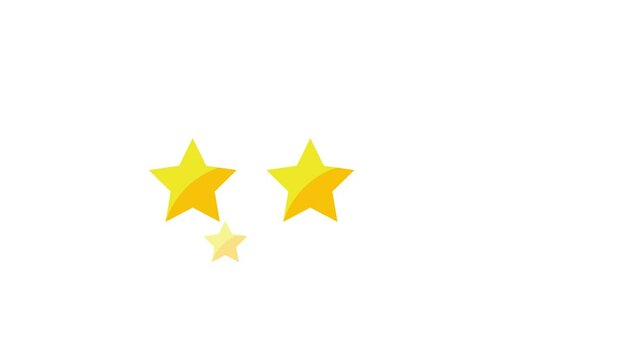 Set of Stars. Five Star Rating on Transparent Background. Animation with alpha channel. Just Drag and Drop. Product Quality, Feedback, Customer review