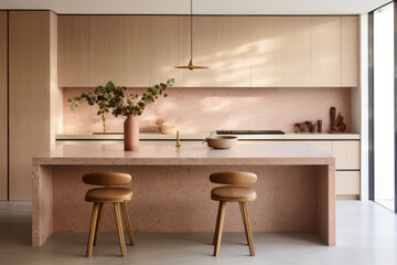 Luxurious Kitchen Oasis: Terrazzo Island Delight