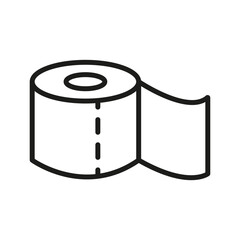 Toilet paper outline icon, toilet paper linear style icon vector in flat trendy style illustration isolated on white background.