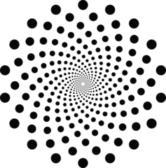 Foto auf Acrylglas Antireflex Circle dotted pattern spiral flower isolated on white background vector illustration © Mahmudul