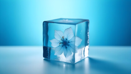 ice cube inside the flower. Ai 