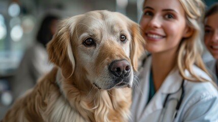 Compassionate veterinarian examining a pet, representing care in animal health.