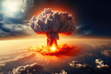Aetheric Fury: Nuclear Explosion on Celestial Canvas
