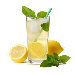 lemonate cocktail isolated on white