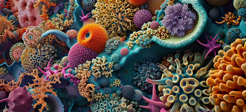 Vibrant coral reef ecosystem underwater. Marine biodiversity and conservation.