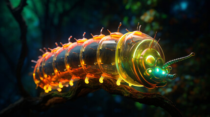 Luminous vibrant sap caterpillar space ship rubric