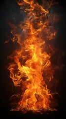 Fototapeta premium Banner on fire._Black_banner with flames. Fire Flam uhd wallpaper