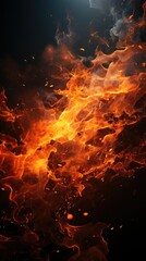 Fototapeta na wymiar Banner on fire._Black_banner with flames. Fire Flam uhd wallpaper