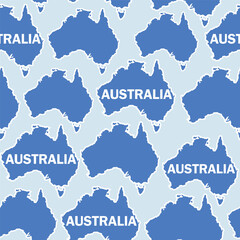 Blue maps of Australia in seamless pattern for Australia Day