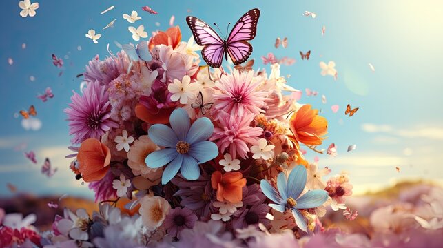cloud of fresh flowers,