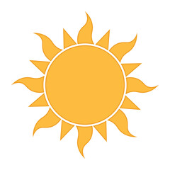 sun shape symbol, vector illustration of simple yellow star