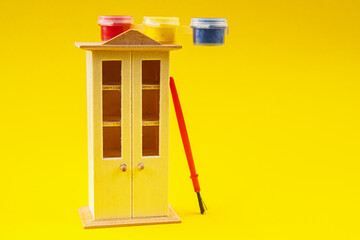 diy concept Furniture repair furniture restoring old cabinet salon vintage advertising idea copy space background top view