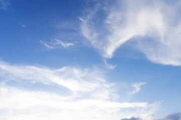 beautiful blue sky with white clouds	

