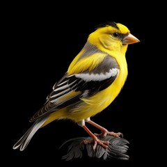 American Goldfinch Isolated in Digital Illustration