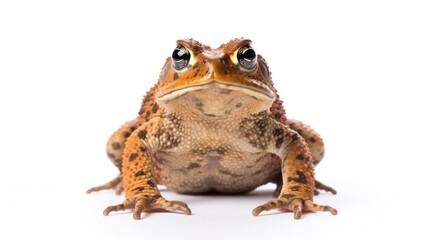 Naklejka premium close-up portrait in the studio of a mature californian toad, sequestered on a white background.