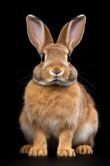 Fototapeta na wymiar Angry Brown Rabbit snarls in Isolation