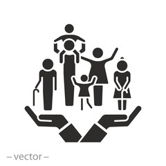 big kinship together icon, family, concept save dynasty, flat symbol - vector illustration