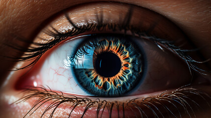Macro shot of a human female eye iris cropped