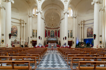 interior view of the Saint John the Baptist Church on Gozo Island in Malta