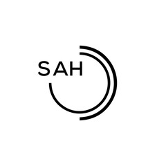 SAH Letter logo design template vector. SAH Business abstract connection vector logo. SAH icon circle logotype.
