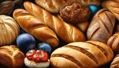Gordijnen fresh baked bread © atonp