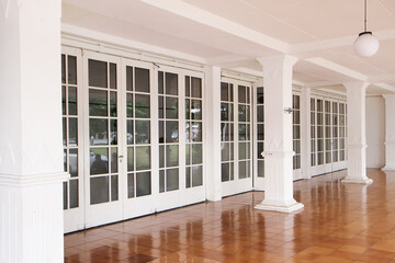 big white french doors. Interior Columns in Corridor - Backdrop Photo Featuring Architectural...