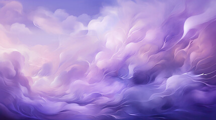 Fototapeta na wymiar A tranquil lavender background with wisps of silver clouds