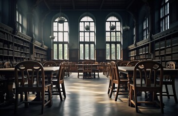 Naklejka premium The interior of a library