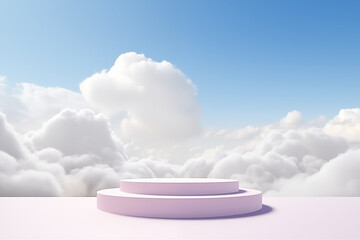 Podium in the clouds, Conceptual stage showcase for a new product
