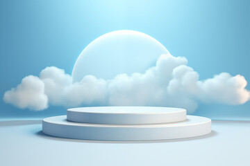 Podium in the clouds, Conceptual stage showcase for a new product