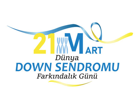 Template for Down Syndrome awareness day background, banner, card, poster with text inscription. (Translate: 21 march, world Down Syndrome awareness day) 