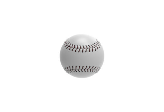 Baseball ball front view without shadow 3d render