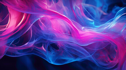 Dynamic swirls of magenta and electric blue colliding, forming a mesmerizing liquid background that captures the imagination.