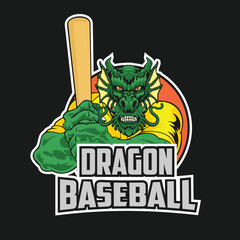 baseball club logo vector art illustration dragon team design