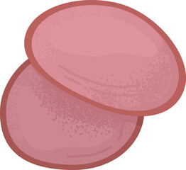 Two stacked pink macarons illustration. Sweet French pastry dessert vector illustration.