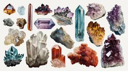 Foto op Plexiglas Collection set of semi-precious gemstones stones  © Werckmeister