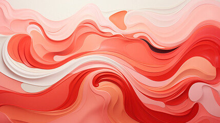 A vibrant coral pink abstract background with dynamic shapes and energetic vibes.