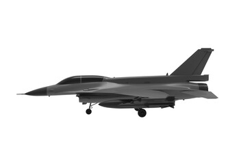 fighter jet side view without shadow 3d render