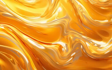 Shiny golden oily texture. Abstract gold liquid background. Wavy art. Oil paint, marbling, acrylic...